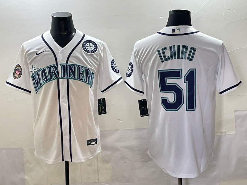 Men Seattle Mariners #51 Ichiro white MLB 2025 Nike jersey 0065